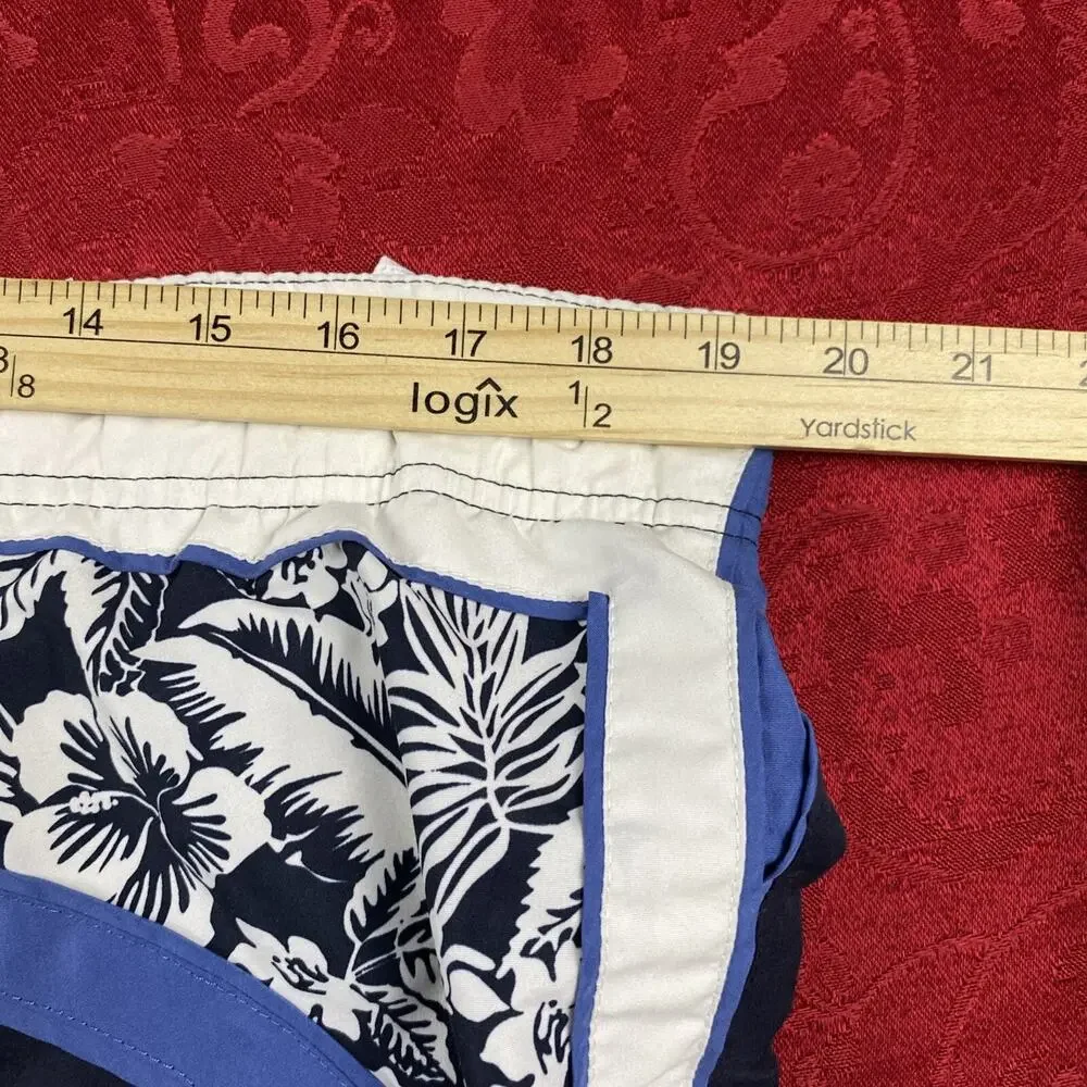 VTG Graphite Swim Trunks Board Shorts Mens 38 Blue Floral Mesh Lining